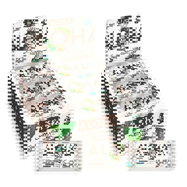 ALOHA Organic Plant Based Protein Bars, Coconut Chocolate Almond, 1.98-Ounce Bars (Pack of 12)