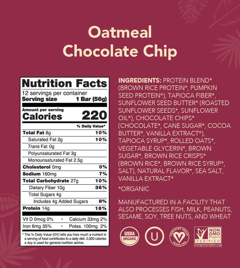 Oatmeal Protein Bar Nutrition